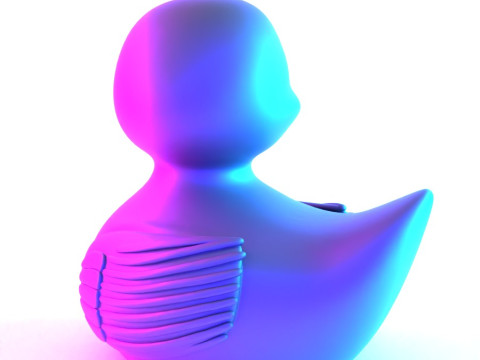 3D Printing Black Rubber Duck Shadow Float toy Modèle 3D
