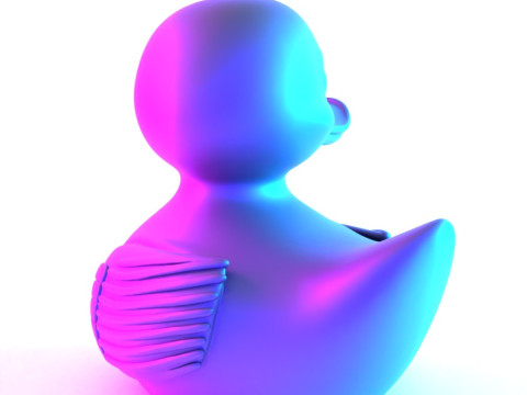 3D Printing Black Rubber Duck Shadow Float toy Modèle 3D