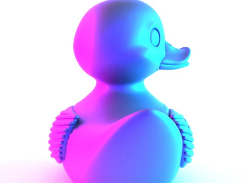 3D-geprint zwart badeendje Shadow Float-speelgoed 3D Model