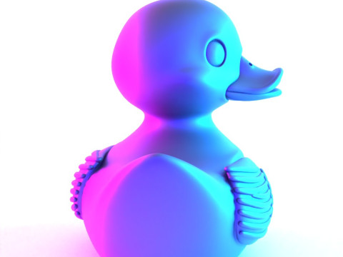 3D Printing Black Rubber Duck Shadow Float toy Modèle 3D