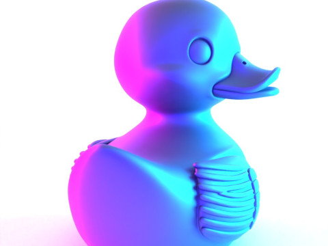 3D Printing Black Rubber Duck Shadow Float toy Modèle 3D