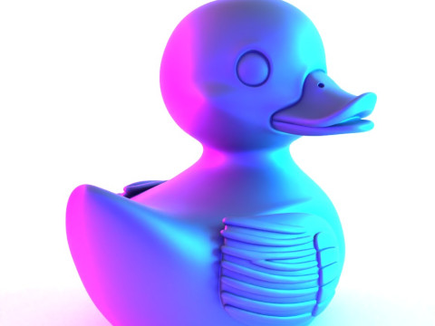 3D Printing Black Rubber Duck Shadow Float toy Modèle 3D