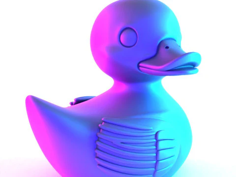 3D-geprint zwart badeendje Shadow Float-speelgoed 3D Model