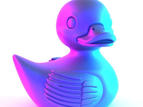 3D Printing Black Rubber Duck Shadow Float toy Modèle 3D