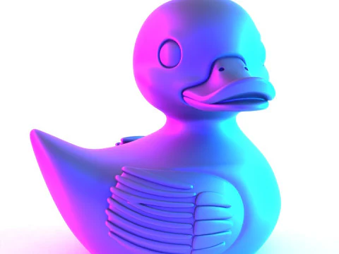 3D-geprint zwart badeendje Shadow Float-speelgoed 3D Model