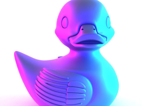 3D Printing Black Rubber Duck Shadow Float toy Modèle 3D