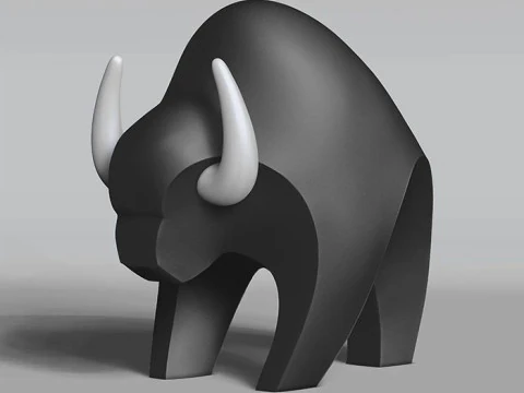 3D-друк Black Buffalo Minimalist Ornament Decoration іграшка 3D Модель