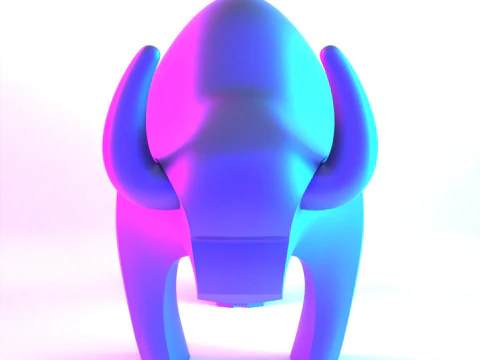 Giocattolo decorativo con ornamento minimalista di bufalo nero con stampa 3D Modello 3D