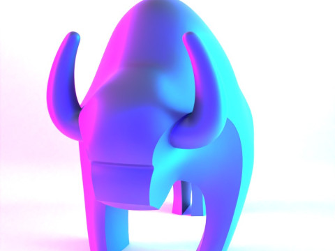 3D Printing Black Buffalo Minimalist Ornament Decoration toy 3D Model