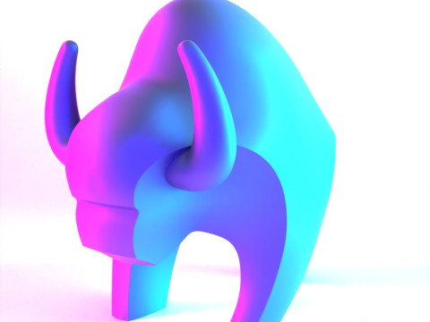3D Printing Black Buffalo Minimalist Ornament Decoration toy 3D Model