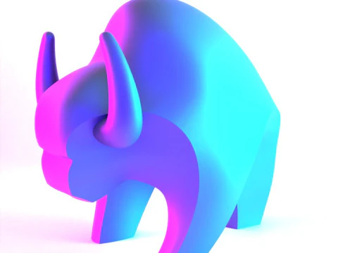 Giocattolo decorativo con ornamento minimalista di bufalo nero con stampa 3D Modello 3D