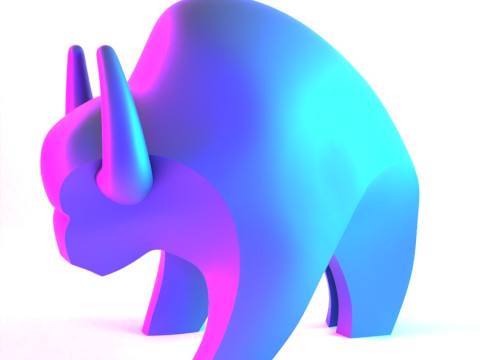 3D Printing Black Buffalo Minimalist Ornament Decoration toy 3D Model