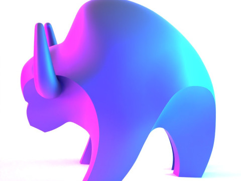3D Printing Black Buffalo Minimalist Ornament Decoration toy 3D Model