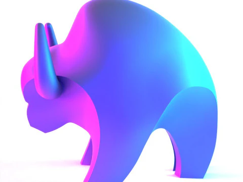 Giocattolo decorativo con ornamento minimalista di bufalo nero con stampa 3D Modello 3D