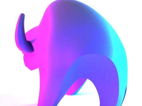 Giocattolo decorativo con ornamento minimalista di bufalo nero con stampa 3D Modello 3D