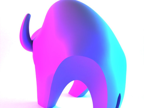 3D Printing Black Buffalo Minimalist Ornament Decoration toy 3D Model