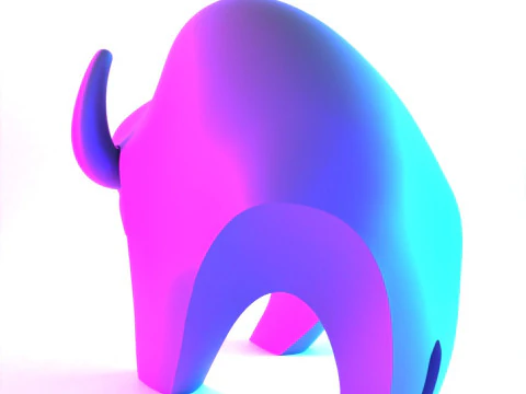 Giocattolo decorativo con ornamento minimalista di bufalo nero con stampa 3D Modello 3D