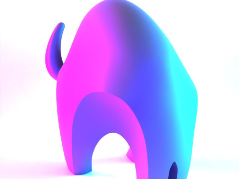 3D Printing Black Buffalo Minimalist Ornament Decoration toy 3D Model
