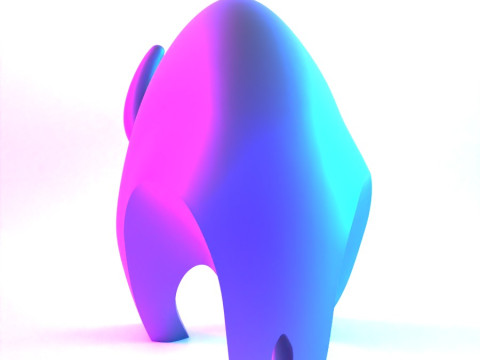 3D Printing Black Buffalo Minimalist Ornament Decoration toy 3D Model