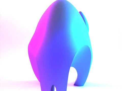 Giocattolo decorativo con ornamento minimalista di bufalo nero con stampa 3D Modello 3D