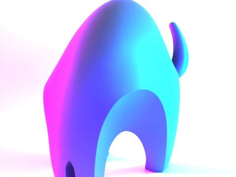 Giocattolo decorativo con ornamento minimalista di bufalo nero con stampa 3D Modello 3D