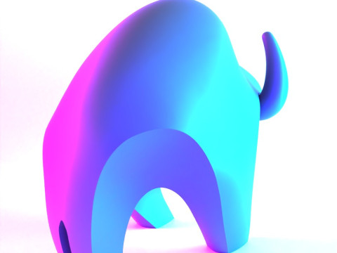3D Printing Black Buffalo Minimalist Ornament Decoration toy 3D Model