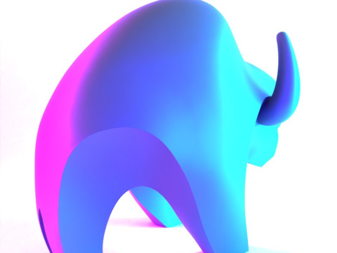 3D Printing Black Buffalo Minimalist Ornament Decoration toy 3D Model