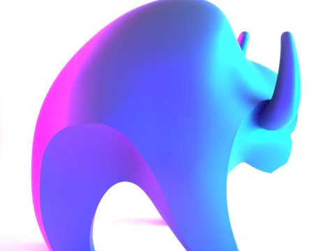 Giocattolo decorativo con ornamento minimalista di bufalo nero con stampa 3D Modello 3D