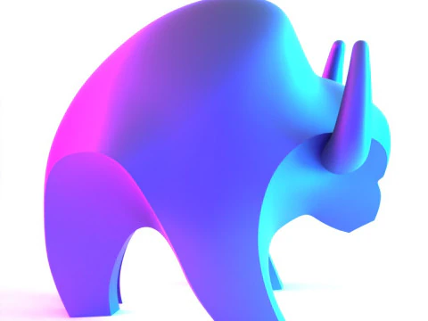 Giocattolo decorativo con ornamento minimalista di bufalo nero con stampa 3D Modello 3D