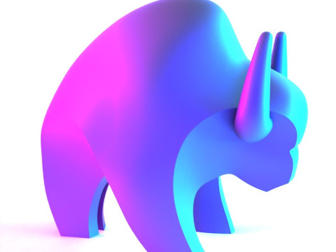 3D Printing Black Buffalo Minimalist Ornament Decoration toy 3D Model