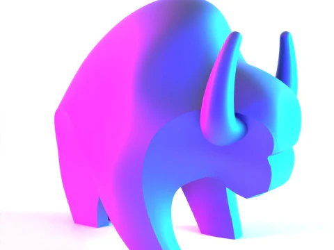 Giocattolo decorativo con ornamento minimalista di bufalo nero con stampa 3D Modello 3D
