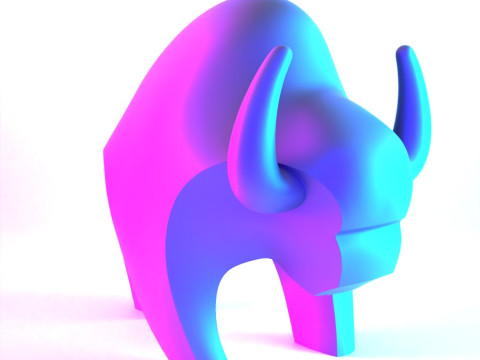 3D Printing Black Buffalo Minimalist Ornament Decoration toy 3D Model
