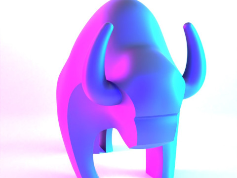 3D Printing Black Buffalo Minimalist Ornament Decoration toy 3D Model