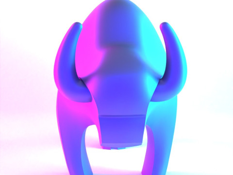 3D Printing Black Buffalo Minimalist Ornament Decoration toy 3D Model