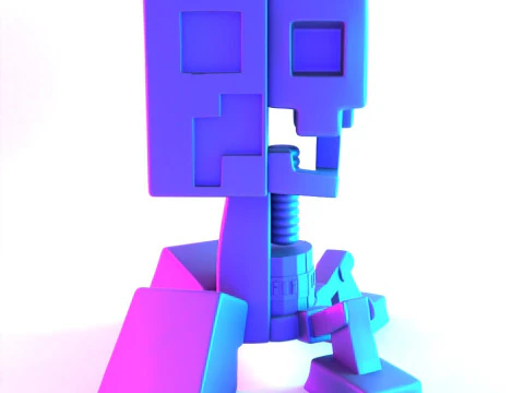 3D Printing Creeper Minecraft Anatomy Dissected toy 3D Model