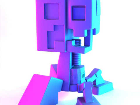 3D Printing Creeper Minecraft Anatomy Dissected toy 3D Model