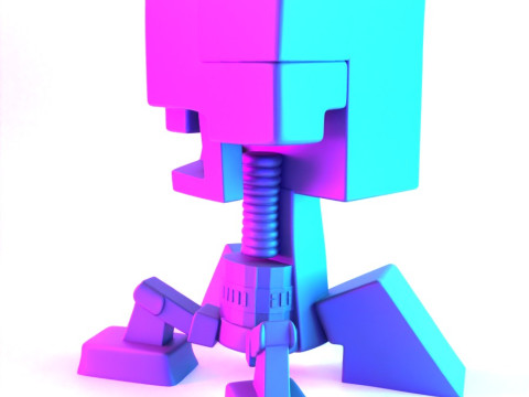 3D Printing Creeper Minecraft Anatomy Dissected toy Modello 3D