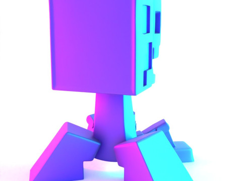 3D Printing Creeper Minecraft Anatomy Dissected toy Modello 3D