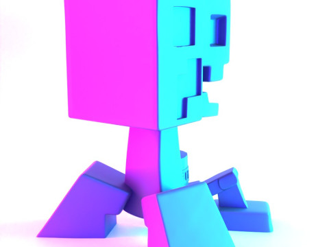 3D Printing Creeper Minecraft Anatomy Dissected toy Modello 3D