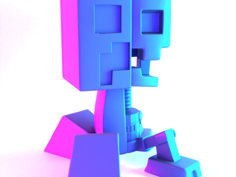 3D Printing Creeper Minecraft Anatomy Dissected toy Modello 3D