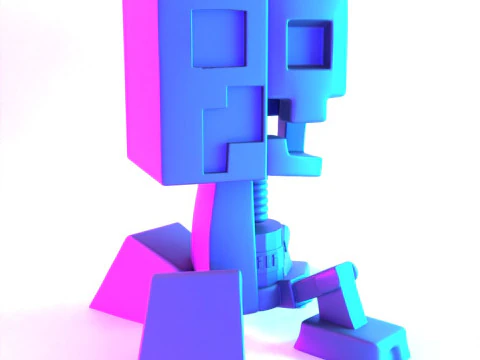 3D Printing Creeper Minecraft Anatomy Dissected toy 3D Model