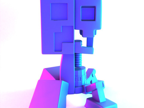 3D Printing Creeper Minecraft Anatomy Dissected toy Modello 3D