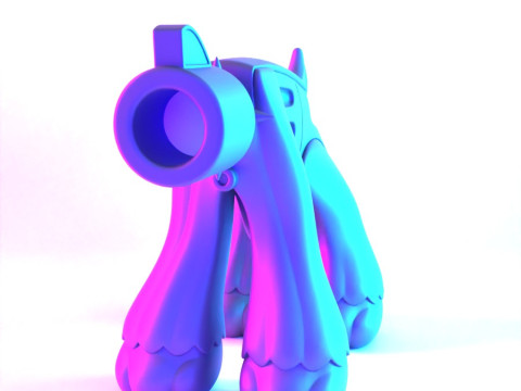 3D プリント ゴールデン ドッグ パウ 9mm おもちゃ 3Dモデル