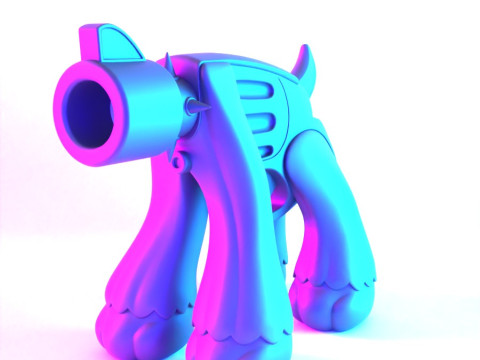 3D プリント ゴールデン ドッグ パウ 9mm おもちゃ 3Dモデル