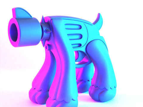 3D プリント ゴールデン ドッグ パウ 9mm おもちゃ 3Dモデル