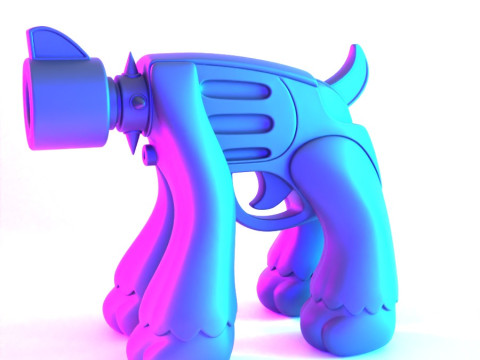 3D プリント ゴールデン ドッグ パウ 9mm おもちゃ 3Dモデル