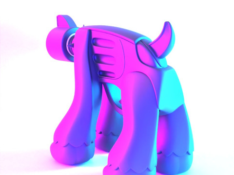 3D プリント ゴールデン ドッグ パウ 9mm おもちゃ 3Dモデル