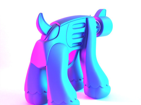 3D プリント ゴールデン ドッグ パウ 9mm おもちゃ 3Dモデル