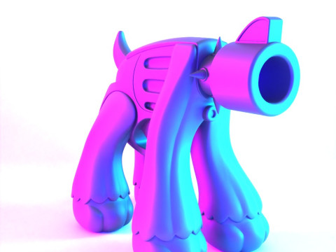 3D プリント ゴールデン ドッグ パウ 9mm おもちゃ 3Dモデル