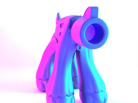 3D プリント ゴールデン ドッグ パウ 9mm おもちゃ 3Dモデル